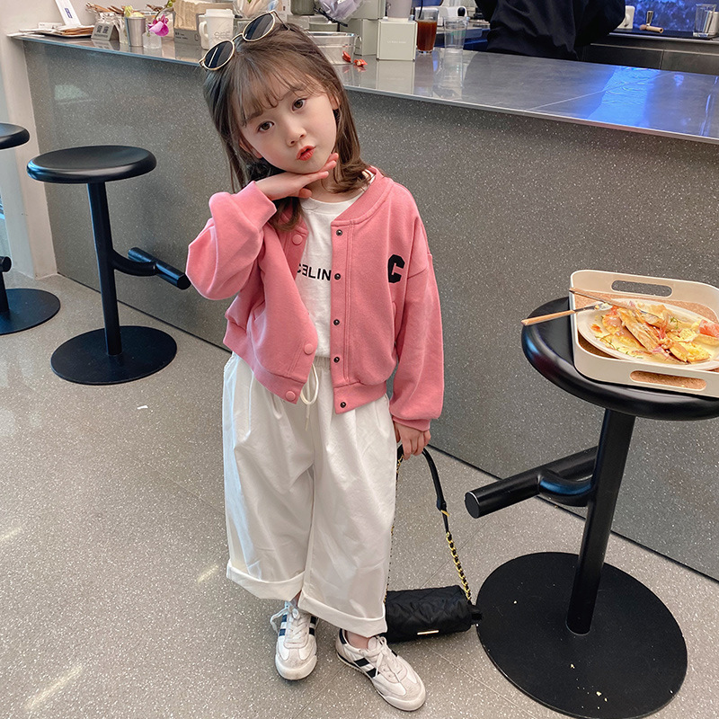 Girls' coat autumn style new fashionable children's fashionable autumn baby short baseball uniform thin section 81015