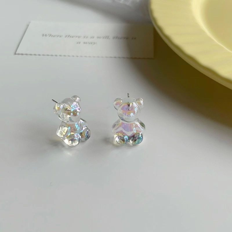 New Year's new mermaid girl transforming bear earrings female cartoon cute versatile fashion niche design earrings