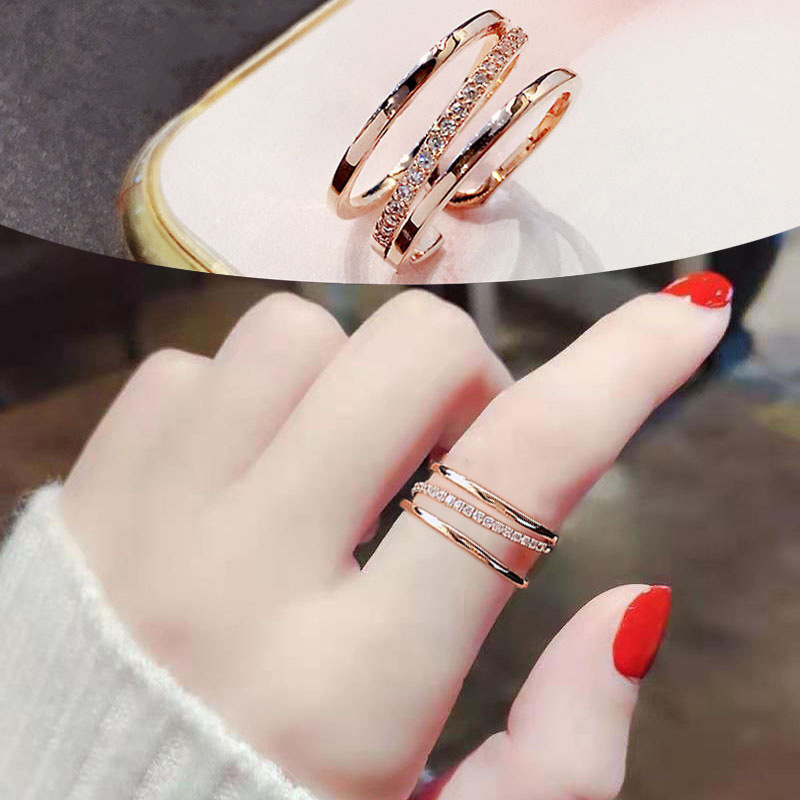 Ring for women ins trendy and non-fading fashionable ring for women niche design index finger ring 520 gift for girlfriend