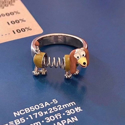 Copper~Cartoon Cute Spring Puppy Copper Ring Female Niche Versatile Design Childlike Open Index Finger Ring
