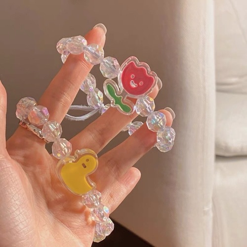 Cute and cool tulip beaded bracelet for girls, ins niche design, new year's bracelet, high-end feel