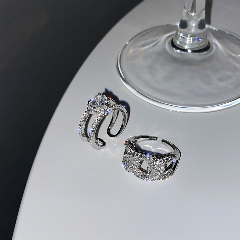 Love ring female personality fashion ins opening light luxury niche design temperament internet celebrity female index finger ring