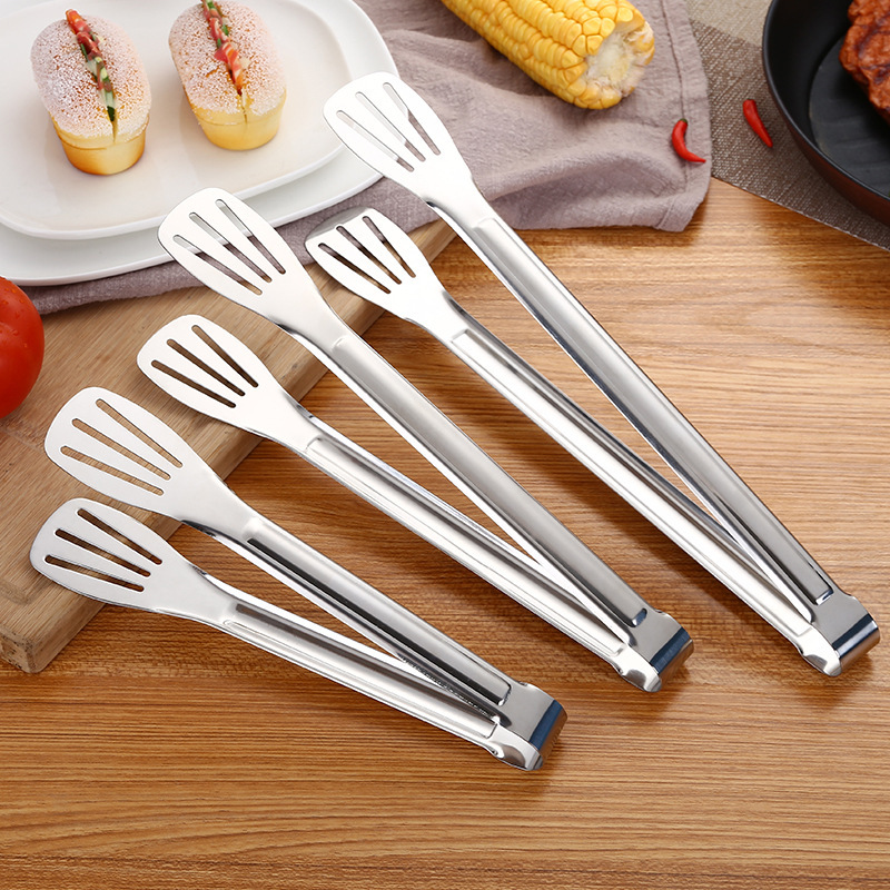 Stainless steel food food tongs salad dessert bread barbecue meat tongs buffet tongs spicy hotpot tongs laser logo