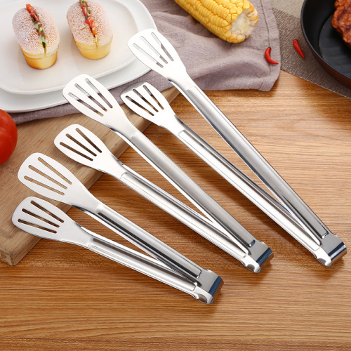 Stainless steel food food tongs salad dessert bread barbecue meat tongs buffet tongs spicy hotpot tongs laser logo