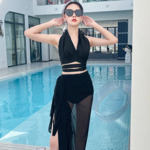 2024 new swimsuit female fairy Korean ins split bikini sexy hot spring three-piece conservative swimsuit