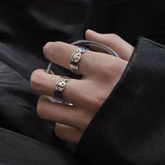 [Copper] Korean Dongdaemun personalized creative expression open ring female ins fashion niche design index finger ring