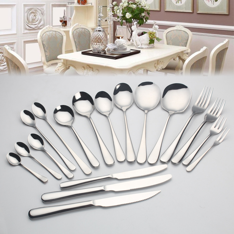Stainless steel Western food knife, fork, spoon, coffee spoon, serving spoon, buffet Western food fork, serving spoon, table knife, table fork, table spoon