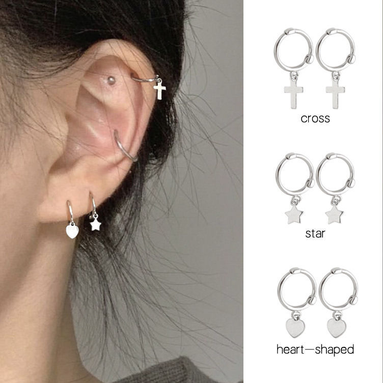 Sweet and cool~ Five-pointed star earrings are simple and elegant, cross earrings are versatile, fashionable and high-end earrings are trendy