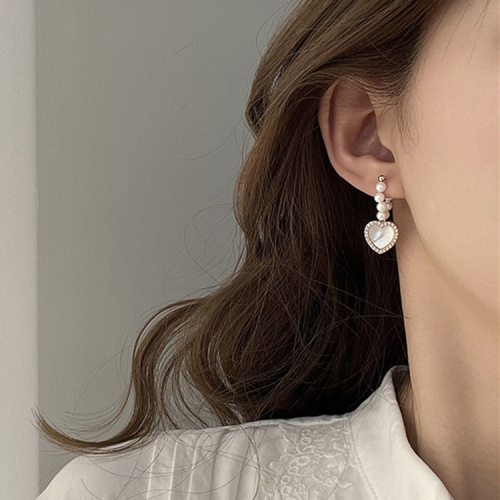 Mermaid Ji Love Pearl Earrings Women's Light Luxury High-end Earrings New Year's Style Trendy Earrings Earrings