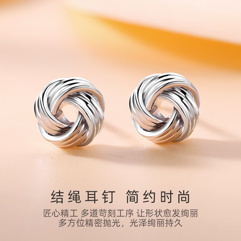 New style simple classic temperament high-end personality twisted earrings twist earrings stud ear student jewelry wholesale