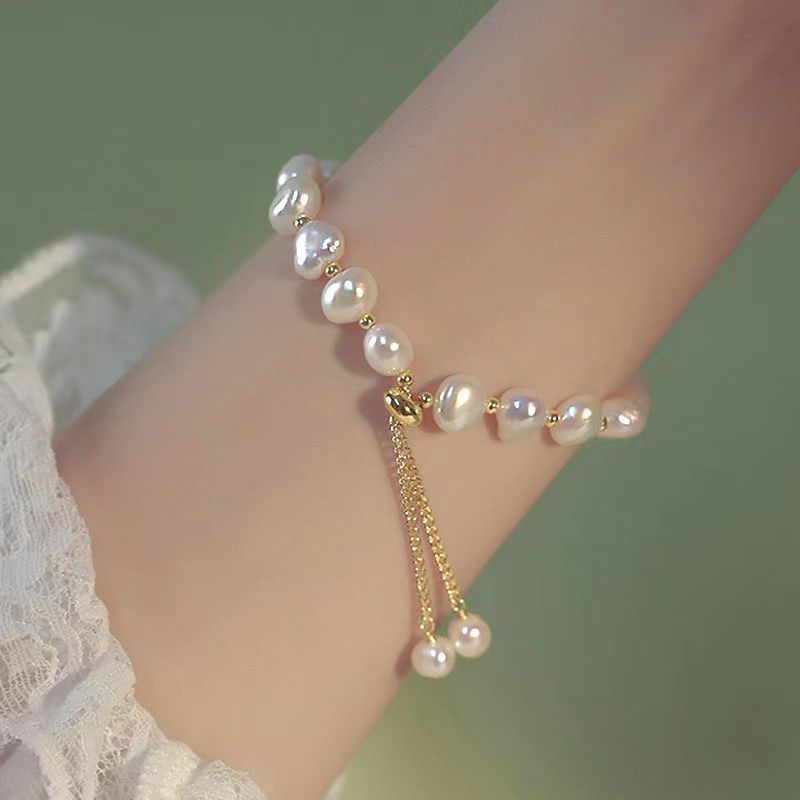 Retro Baroque shaped pearl bracelet for women, ins style niche design, high-end versatile bracelet, bestie bracelet