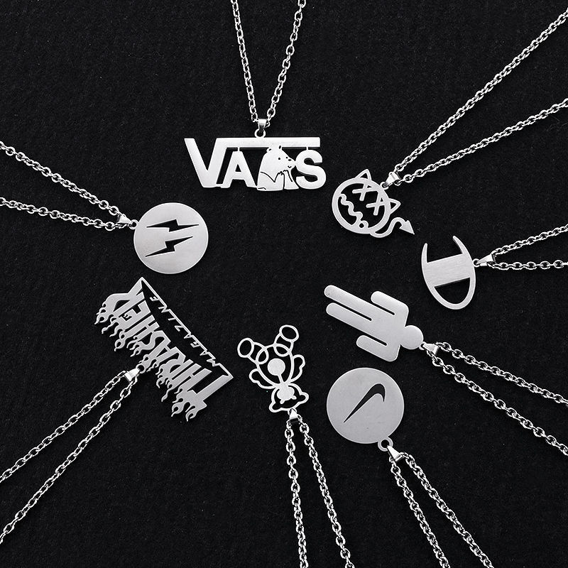 Korean version of ins Internet celebrity hip-hop dollar sign pendant personality versatile street student male and female couple necklace