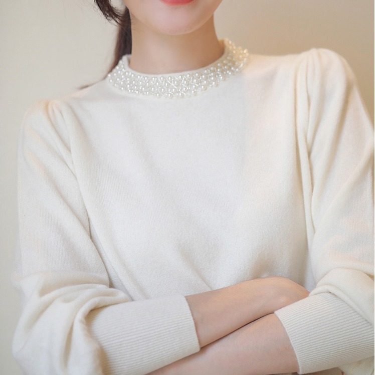 Feminine cardigan, princess-like elegance, handmade, sequined turtleneck, 50% wool blend sweater