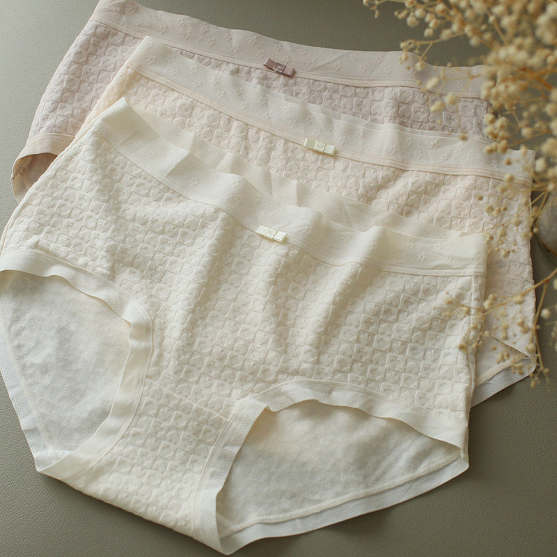 86631 New lyocell cotton stretch dark pattern jacquard sweet women's briefs