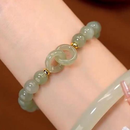 New Chinese style interlocking anti-Hetian Yu bracelet female niche design love safety buckle bracelet female best friend gift