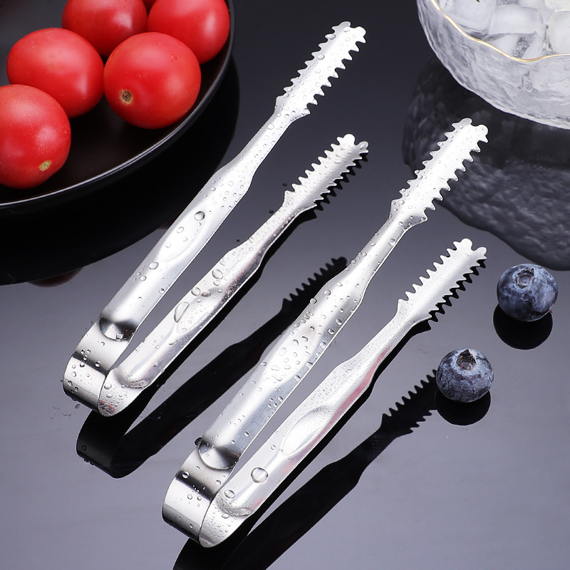 Factory direct sales non-magnetic stainless steel bar ice clip rock sugar ice grain fruit small clip kitchen ingredient food clip