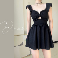 2024 New Swimsuit One-piece Belly Covering Slimming Student Sunscreen Skirt Style Conservative Fashion Swimsuit Women Ins Hot Spring