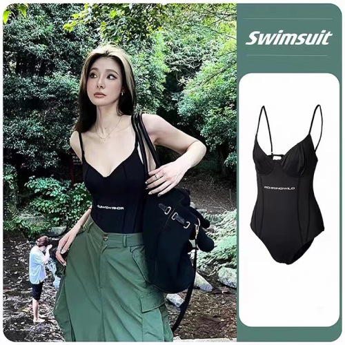 Women's swimsuit one-piece suspender fashion hot girl style sexy backless swimsuit slimming hot spring professional swimsuit wholesale