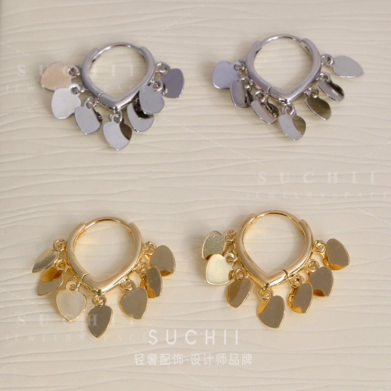 Simple cold style metal love earrings new trendy earrings summer sterling silver pin earrings earrings for women