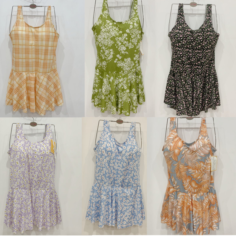 2024 new hot spring swimsuit for women, one-piece boxer skirt style, plus size plus fat girl, middle-aged belly-covering mother's swimsuit