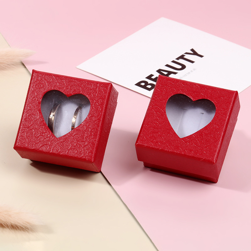 Heart-shaped transparent jewelry box, holiday gift box, ring earrings gift box, special