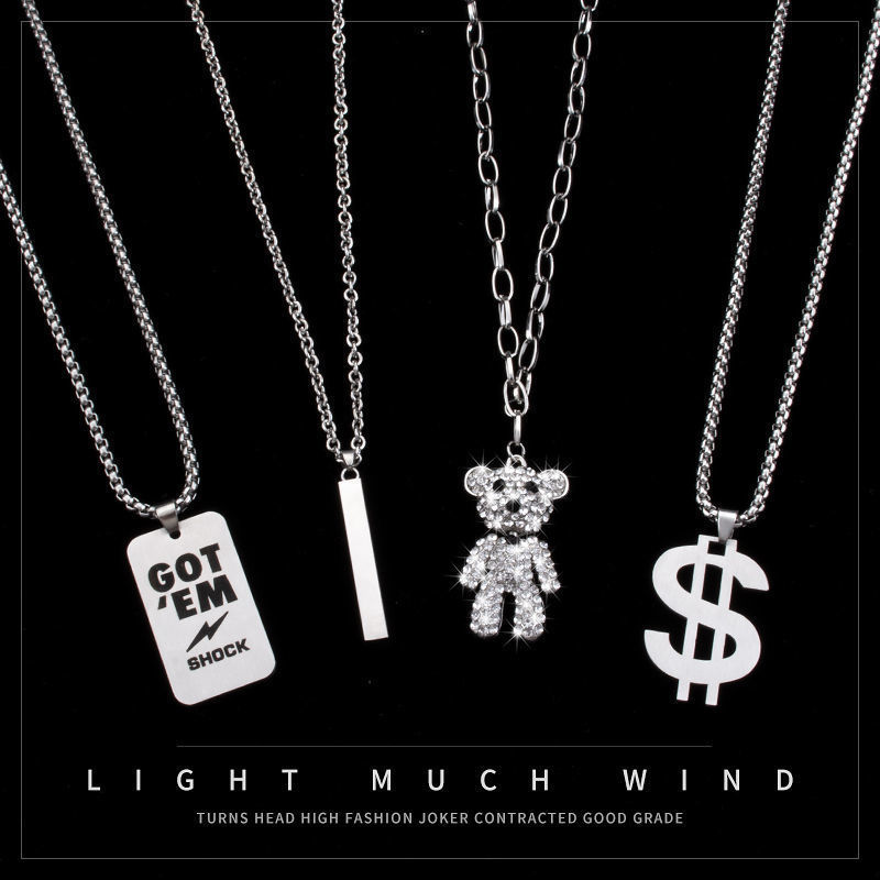 Stainless steel Harajuku hip-hop necklace female students nightclub dance versatile couple pendant pendant male fashionable