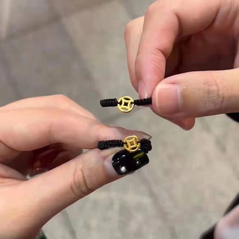 Internet celebrity's same copper coin braided adjustable ring ins couple's hand ornaments accessories simple event gift