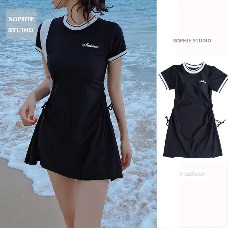 Swimsuit female split conservative student skirt style slimming Korean ins sports style super fairy hot spring swimsuit 2024 new style