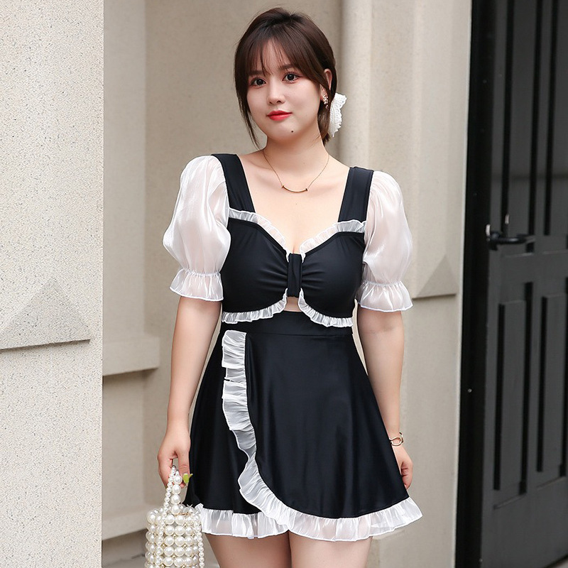 Plus size swimsuit for fat mm women with flesh-covering skirt style hot spring bathing suit 2024 conservative and high-end slim and sexy swimsuit