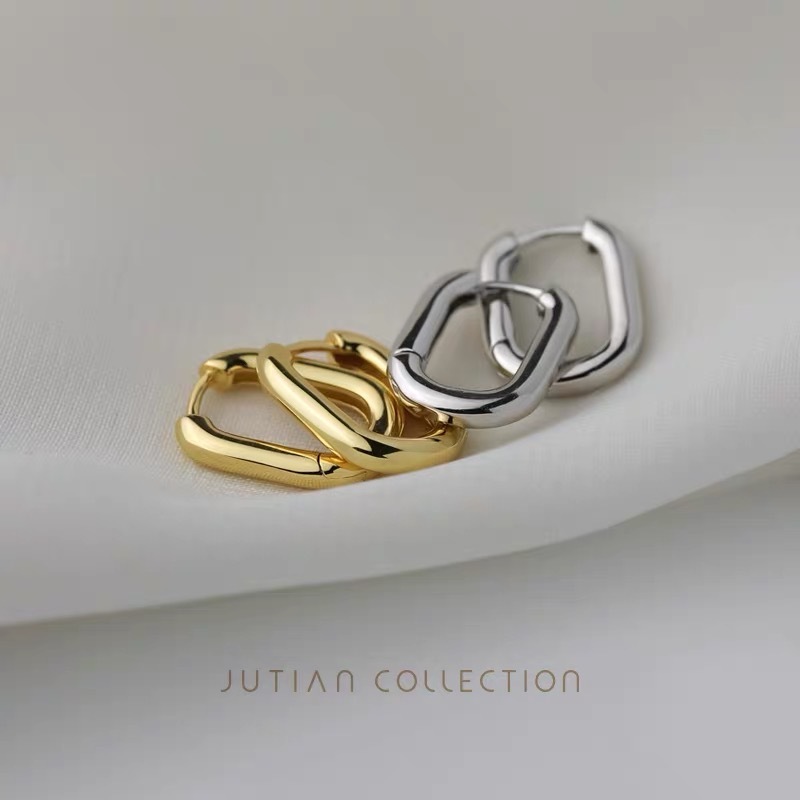 South Korea's Dongdaemun scheming minimalist metal niche earrings, small and exquisite geometric U-shaped internet celebrity women's earrings