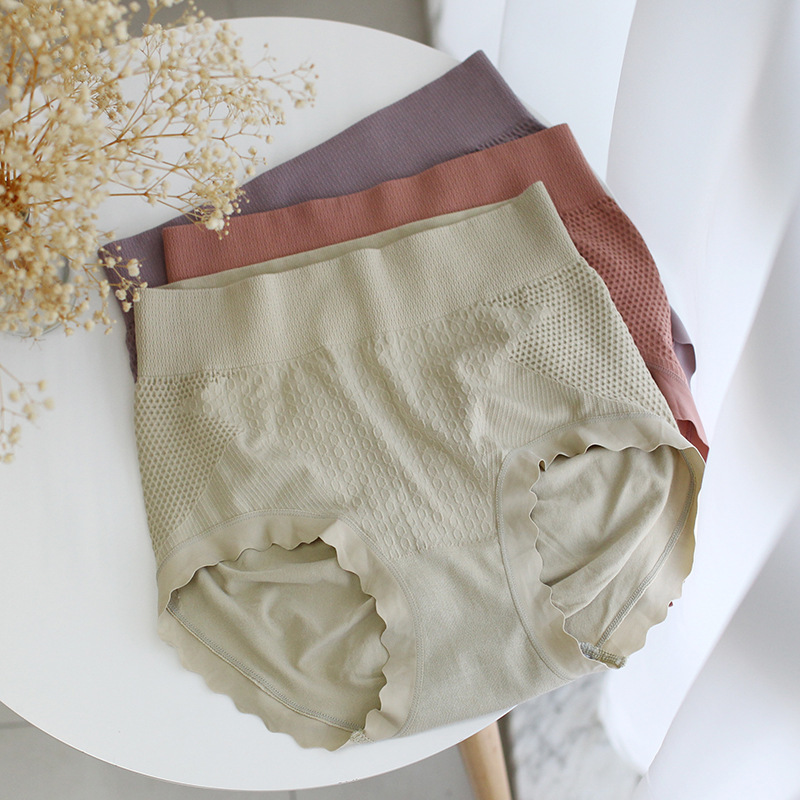 72258 Large size large version high-waisted cotton mid-waist briefs for women
