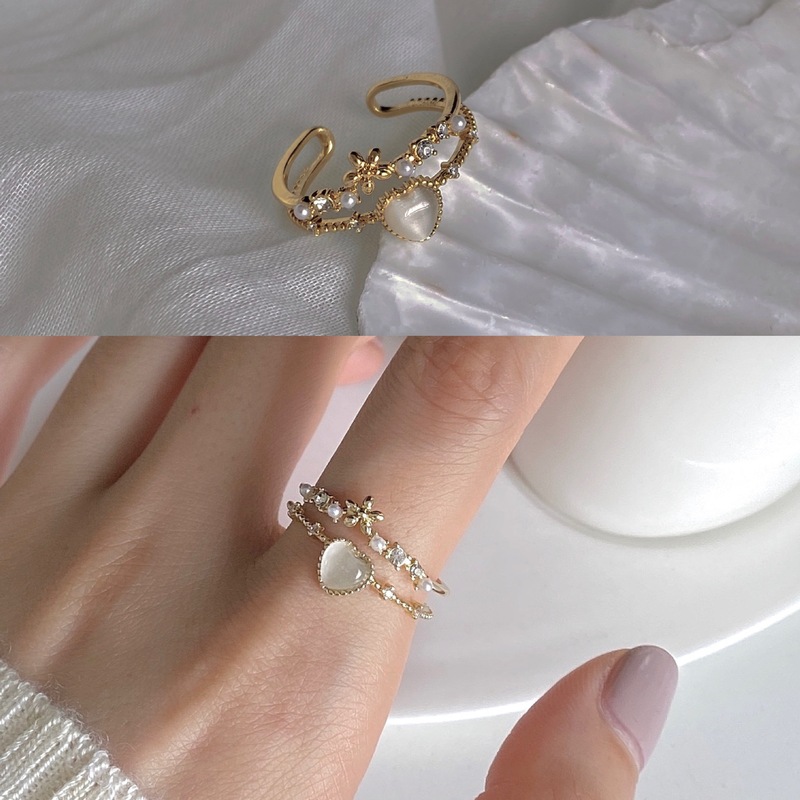 Ins style ring light luxury niche design super fairy internet celebrity open adjustable index finger ring fashion ring for women