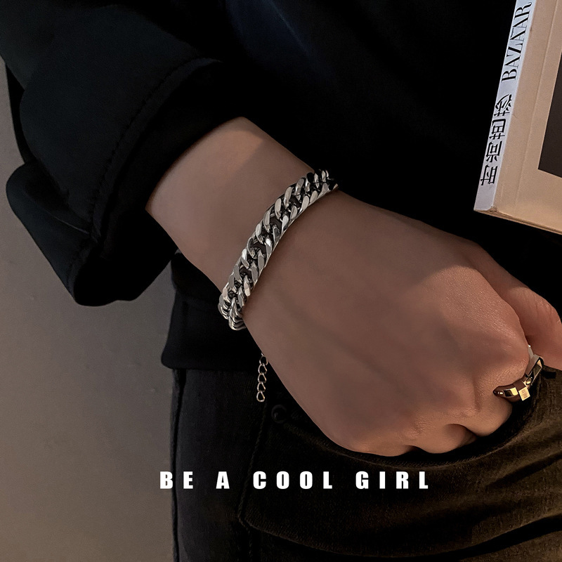 Cuban bracelet ins niche design bracelet for women new trendy hip-hop chain couple bracelets for men trendy