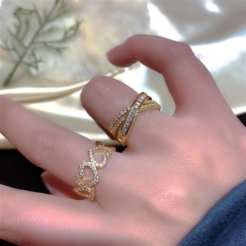 Sensational Ring Women's Fashion Personality Niche Light Luxury Index Finger Ring Internet Celebrity Temperament Simple Love Ring