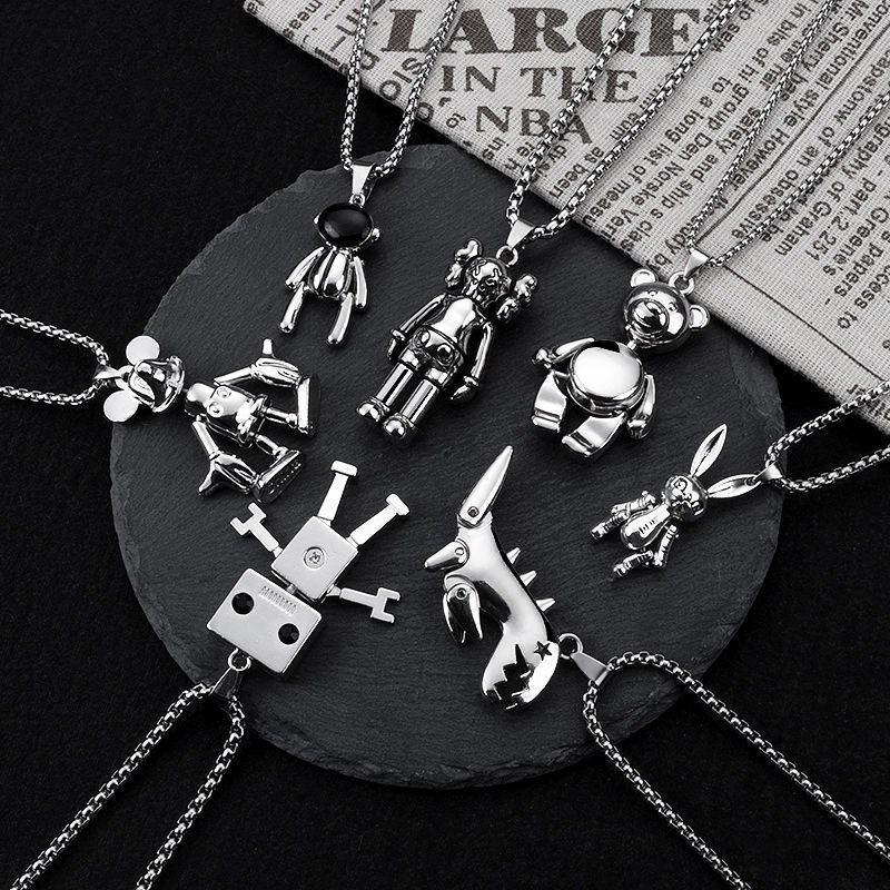Long hip-hop necklace, men's street sweater chain, female Internet celebrity, trendy and moving pendant, ins jewelry combination