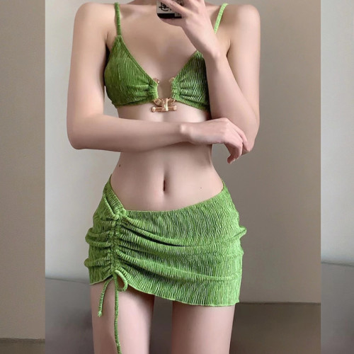 2024 New Sexy Bikini Three Piece Set Pure Desire Style Slim Bikini Split Swimsuit Female Hot Girl Swimsuit
