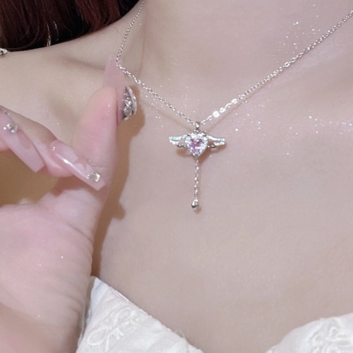 Cupid Love Necklace for Women Light Luxury Niche Temperament Sweet Versatile Design Clavicle Chain Advanced Pendant