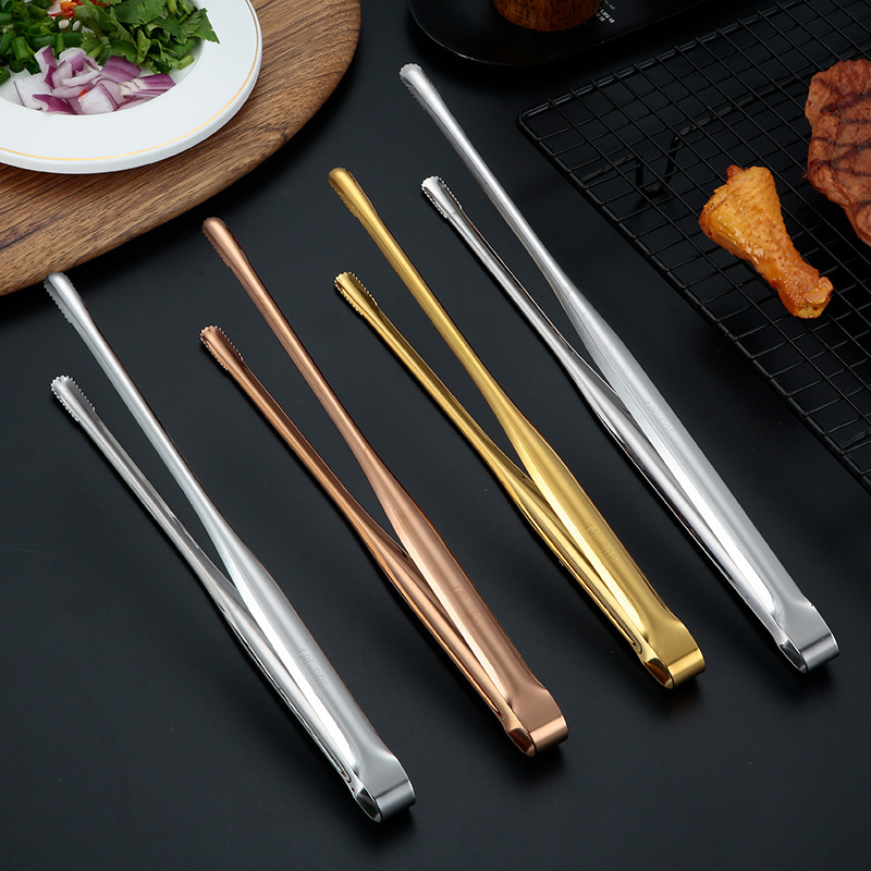 304 stainless steel Korean bread towel clip ice clip buffet clip steak barbecue meat clip laser logo