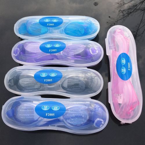 2019 summer new swimming goggles factory PVC anti-fog and waterproof all-in-one high-definition swimming goggles with free earplugs inside the goggles