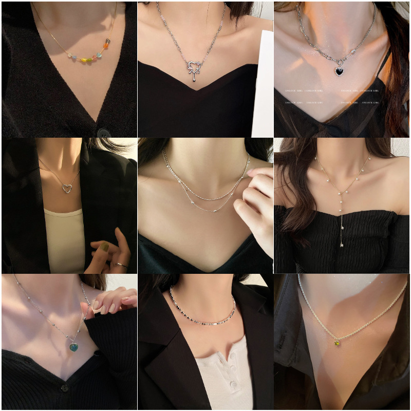New trendy clavicle chain for women, light luxury, versatile pendant, niche high-end hot girl clavicle chain