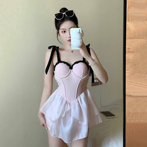 Women's swimsuit one-piece sling underwire bra new fashion dress style hot spring swimsuit conservative