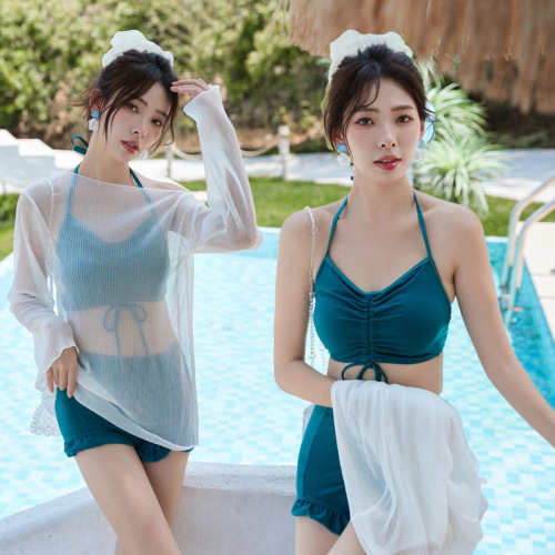 2024 New Summer Split Swimsuit Women's Beach Ins Style Sexy Slim Pure Lust Style Korean Style Cover-Up Swimsuit