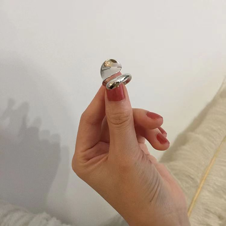 [Copper] Simple niche design irregular opening ring female ins fashion personality versatile cold style index finger ring