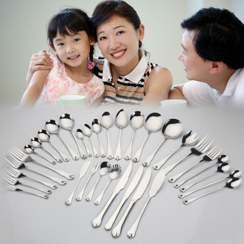 Water drop cutlery stainless steel tableware set Stainless steel long handle western food cutlery and spoon factory direct sale