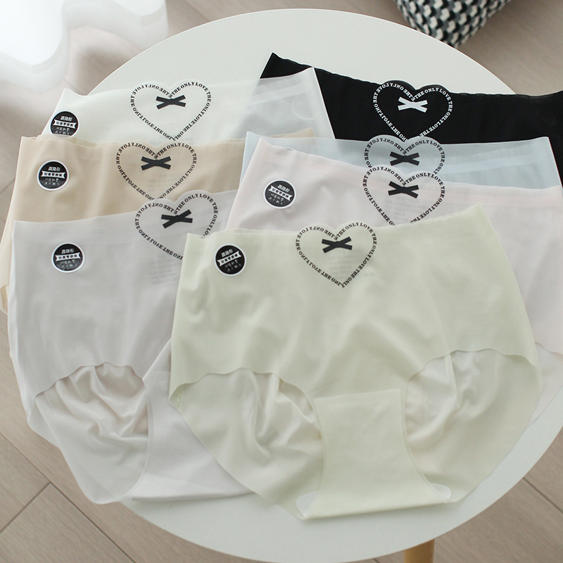 c6019 thin slightly transparent sexy seamless three-dimensional peach butt love pattern quick-drying triangle mid-waist underwear