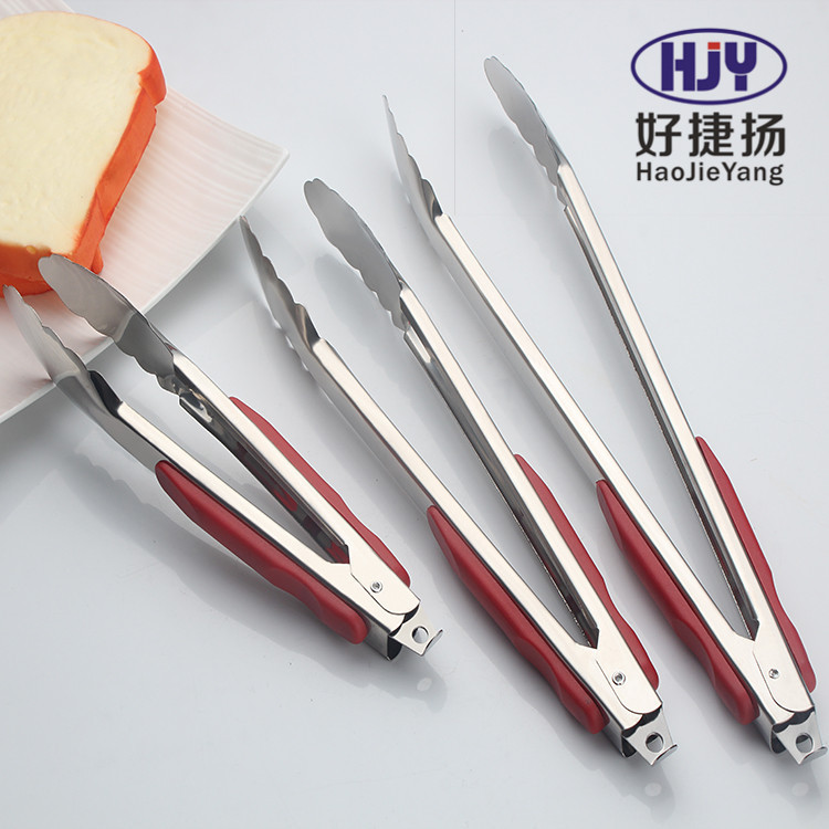 Large stainless steel extended anti-scalding anti-slip bread dessert food clip buffet food public barbecue meat clip