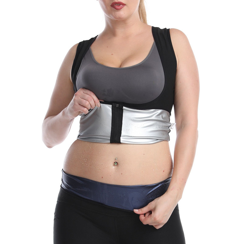 Sweating Corset Zipper Vest Women's Sports and Fitness Sweating Clothes Women's Sauna Wear Sweating Tight Tight Yoga Wear