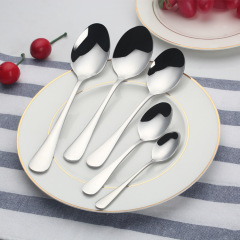 410 stainless steel spoon tip spoon Western dessert coffee seasoning spoon small spoon mixing spoon soup spoon laser LOGO