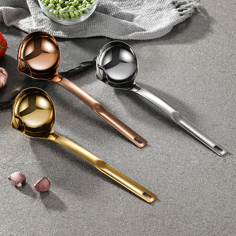 304 stainless steel hot pot spoon, soup colander, oil separation spoon, cooking spoon, slag separation spoon, dual-purpose spoon, confinement oil grid customization