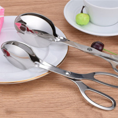 Non-magnetic stainless steel hotel cafeteria scissor meal tongs salad dessert cake tongs food food tongs